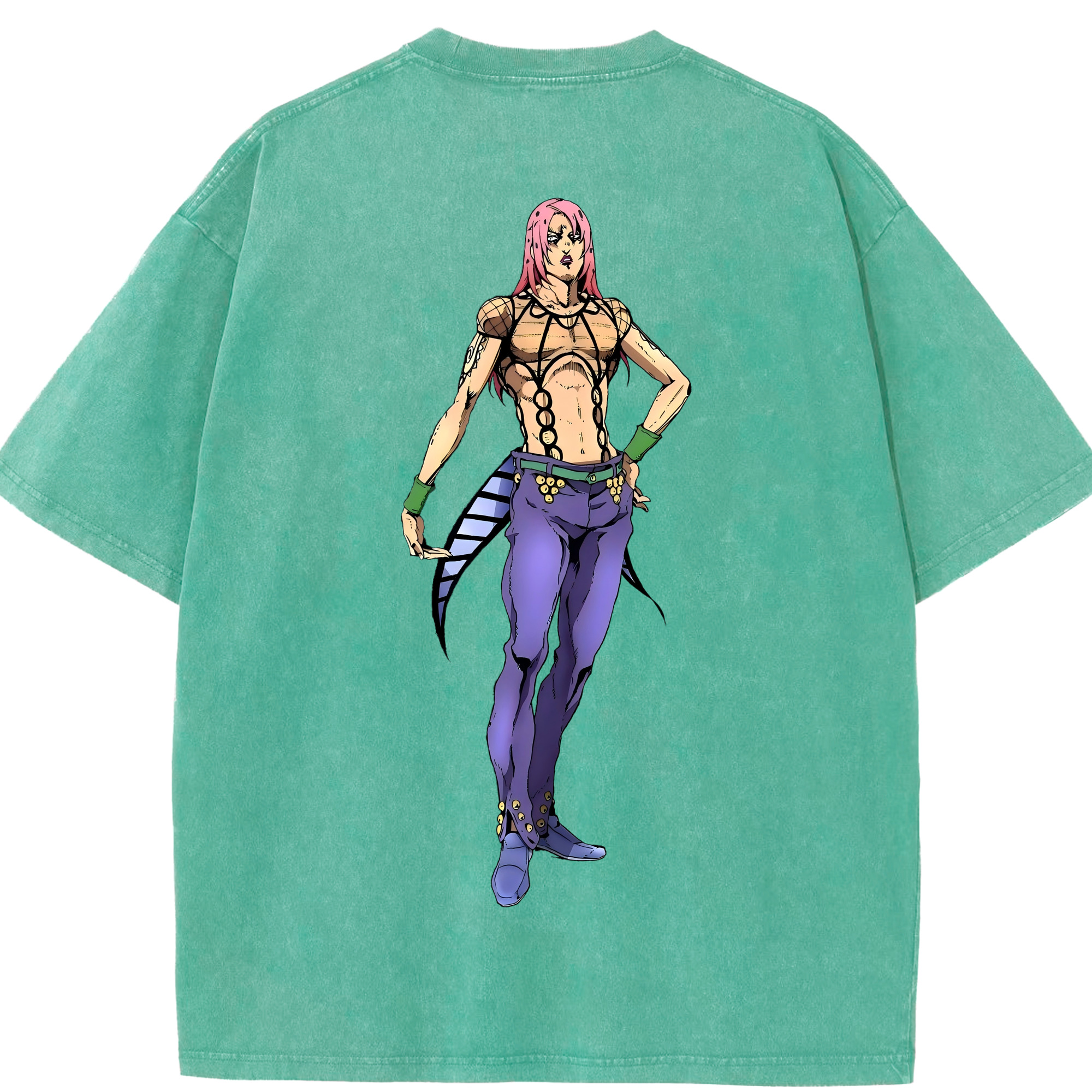 （画像用） ジョジョの奇妙な冒険 ビネガー?ドッピオ JoJo's Bizarre Adventure Vinegar Doppio 綿100% ヴィンテージ風 半袖Tシャツ（背面プリント）